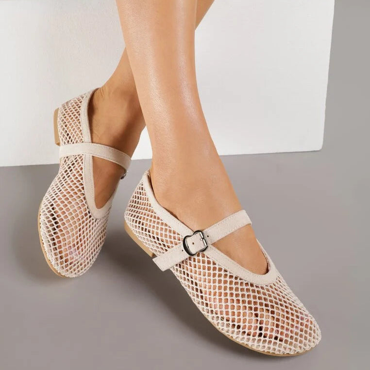 Ballerines en résille avec bride