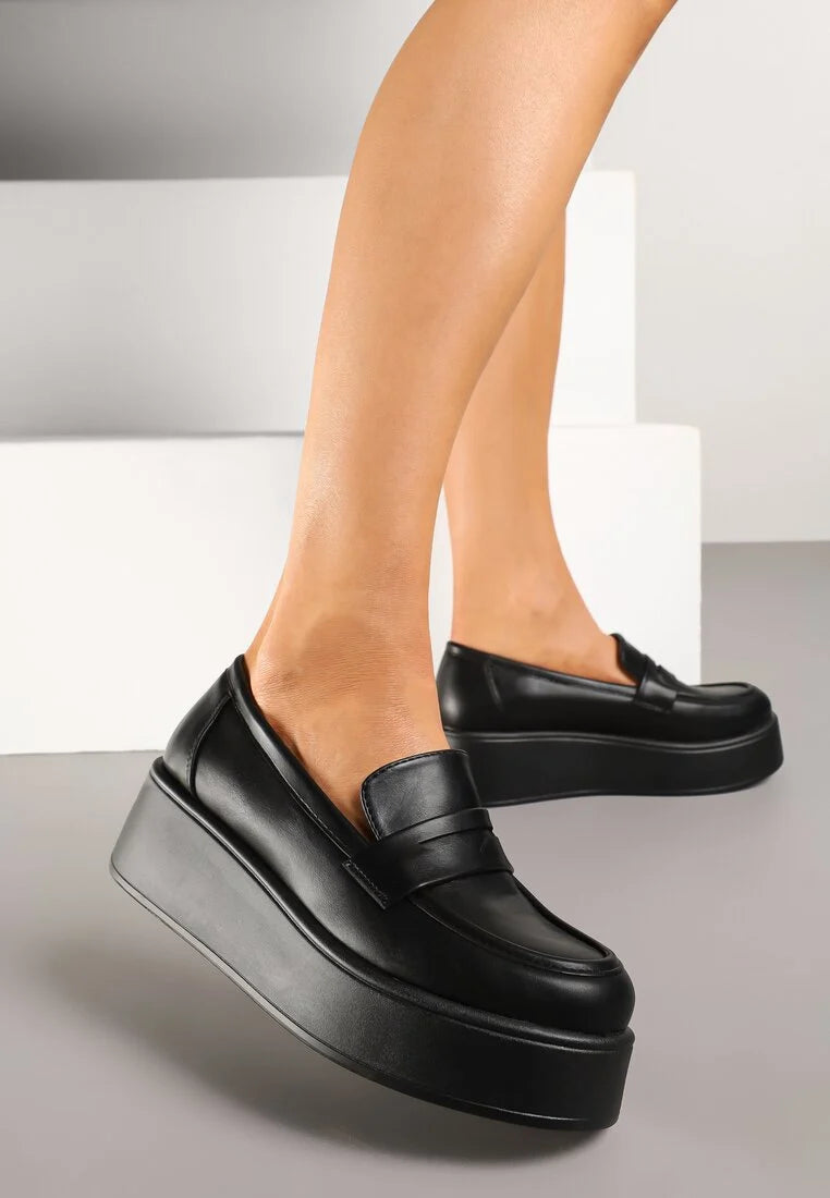 Mocassins à plateforme avec bride décorative