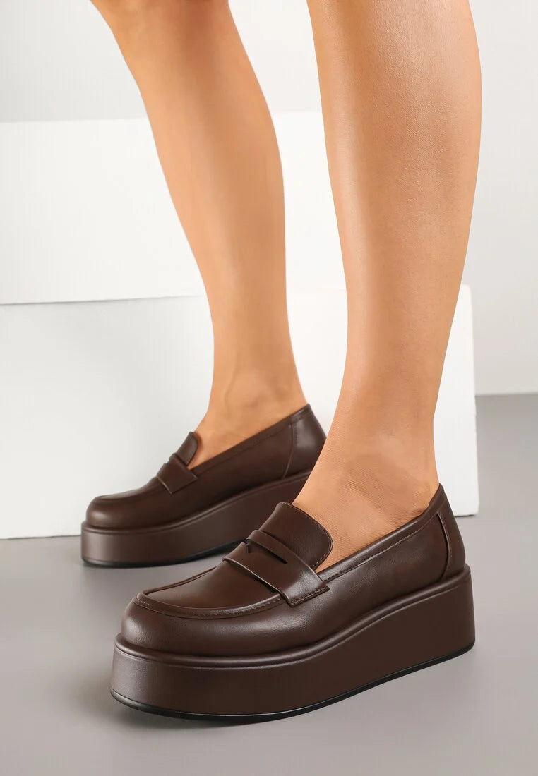 Mocassins à plateforme avec bride décorative