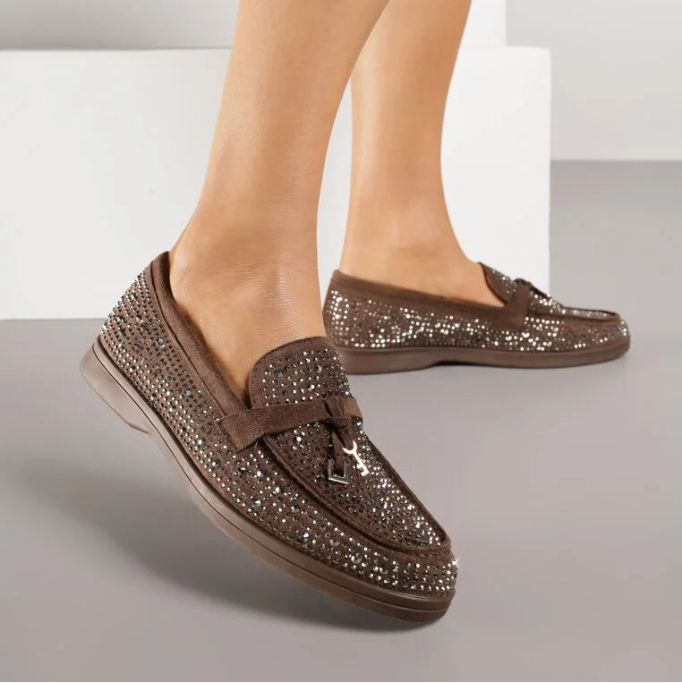 Mocassins ornés de zircons