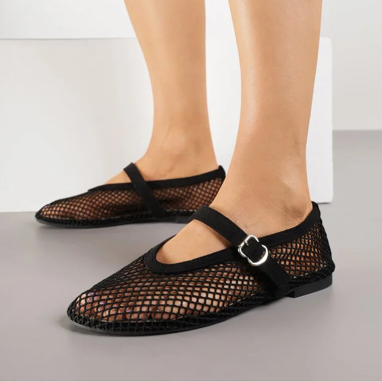 Ballerines en résille avec bride
