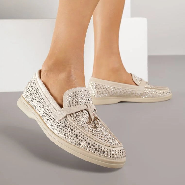 Mocassins ornés de zircons