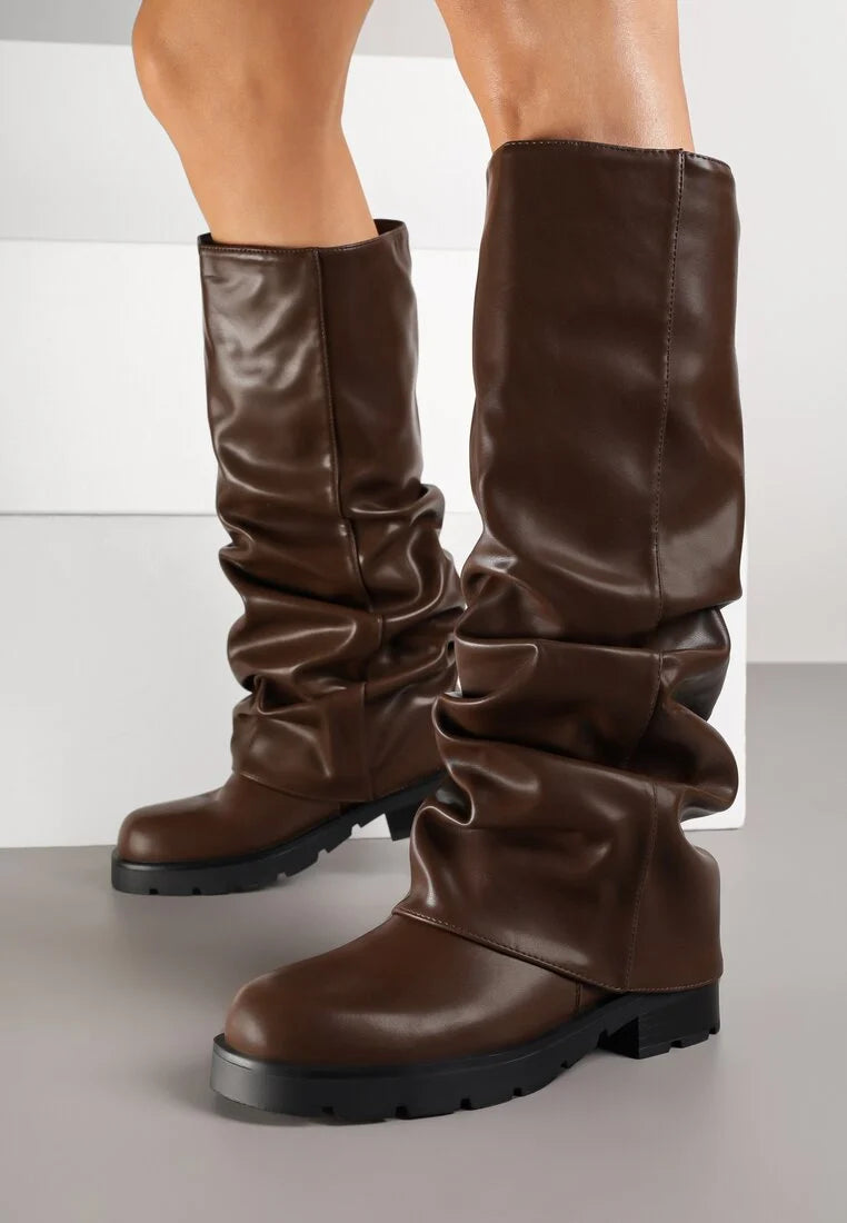 Bottes à volants avec imitation de jambe