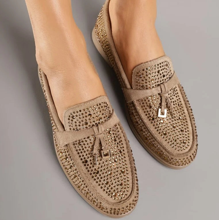 Mocassins ornés de zircons