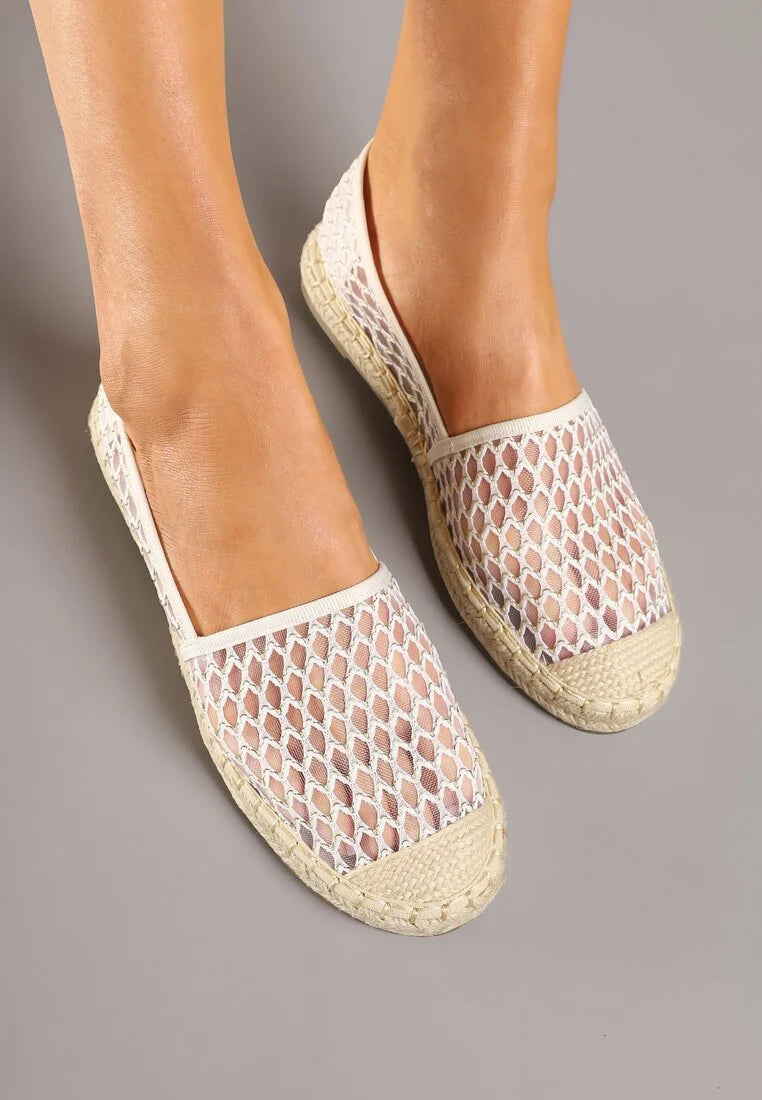 Espadrilles en maille noire décorées de tresse