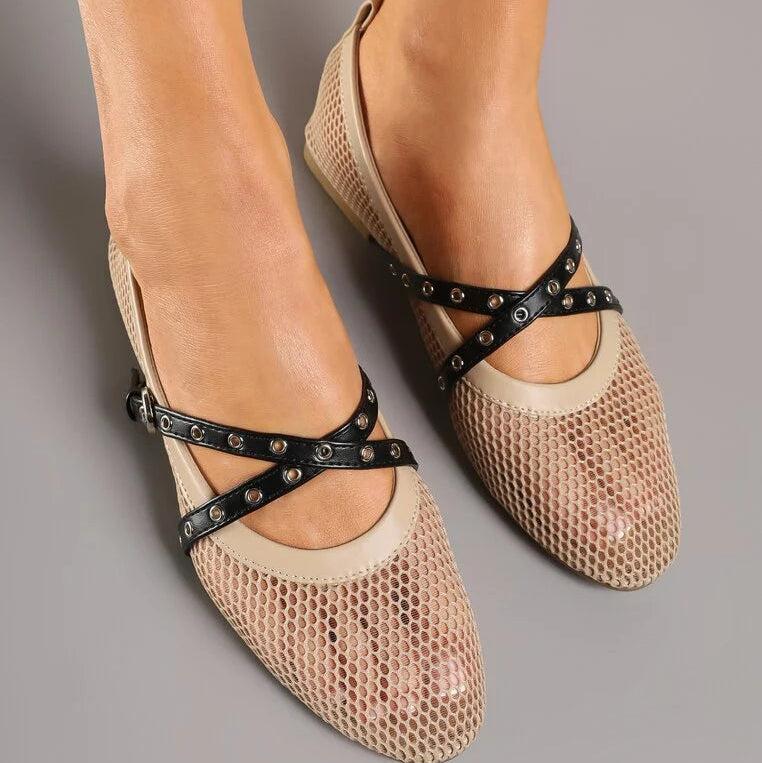 Ballerines en maille avec brides