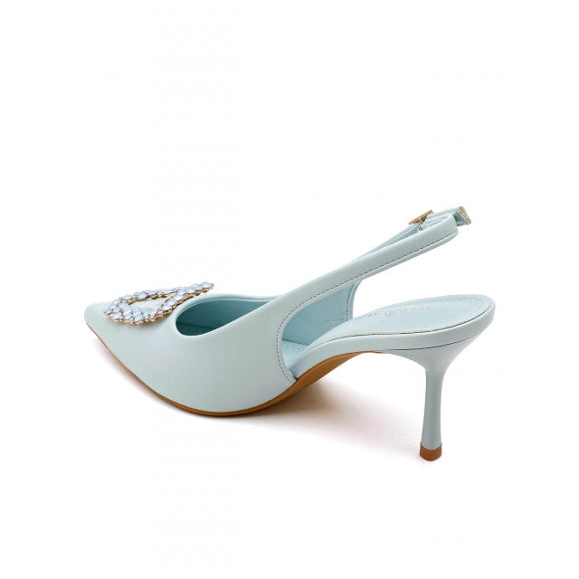 Escarpin à talons hauts avec boucle en zircon cubique en forme d'étoile