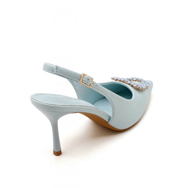 Escarpin à talons hauts avec boucle en zircon cubique en forme d'étoile