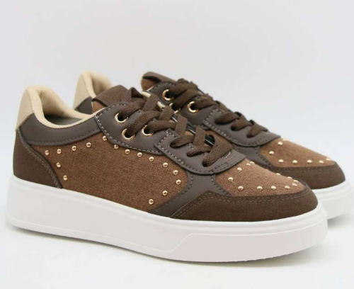 Baskets en simili à empiècement contrastant