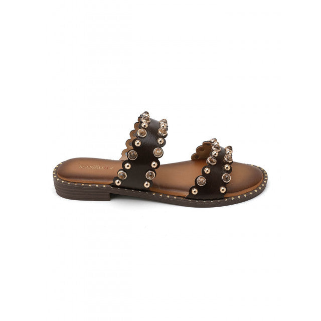Sandales Sliders Ornées à Doubles Brides – Élégance Bohème
