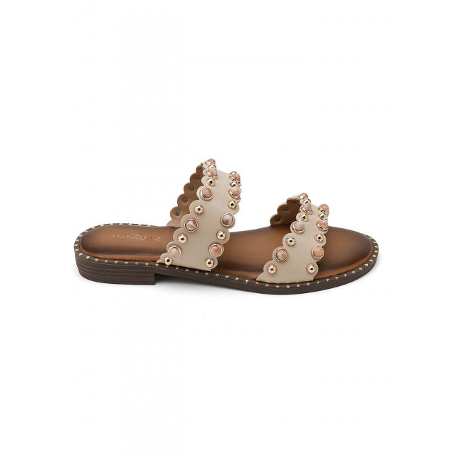 Sandales Sliders Ornées à Doubles Brides – Élégance Bohème
