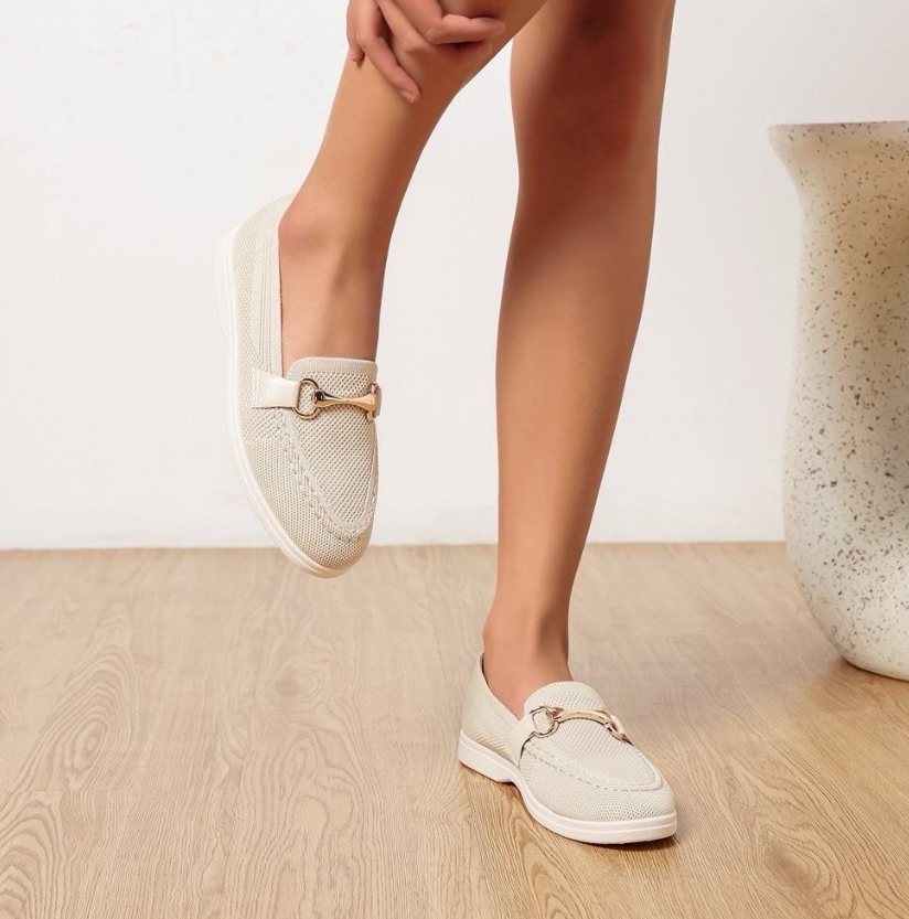 Mocassins en mesh à boucle décorative