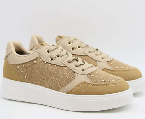 Baskets en simili à empiècement contrastant