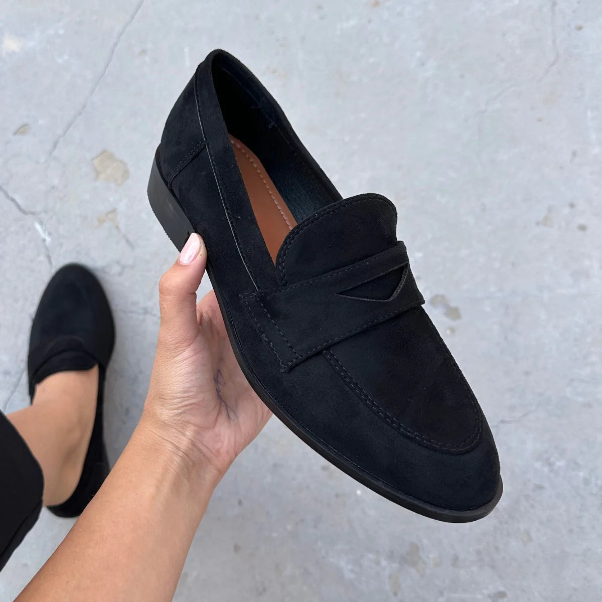 Mocassins effet suédine femme