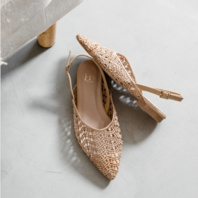 Ballerine slingback à bout pointu