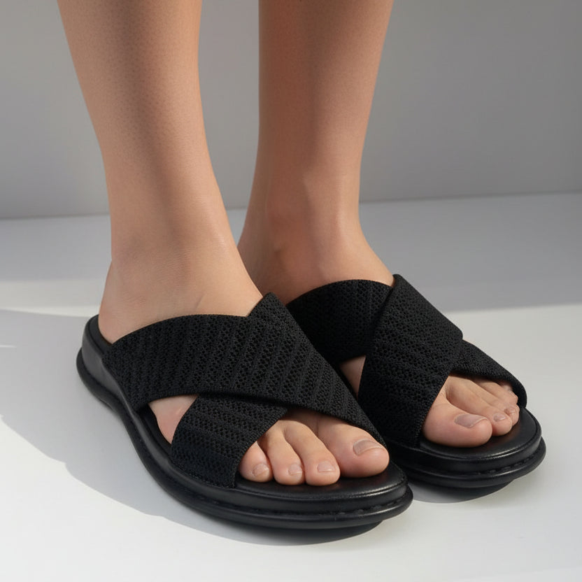 Sandale compensée élégante