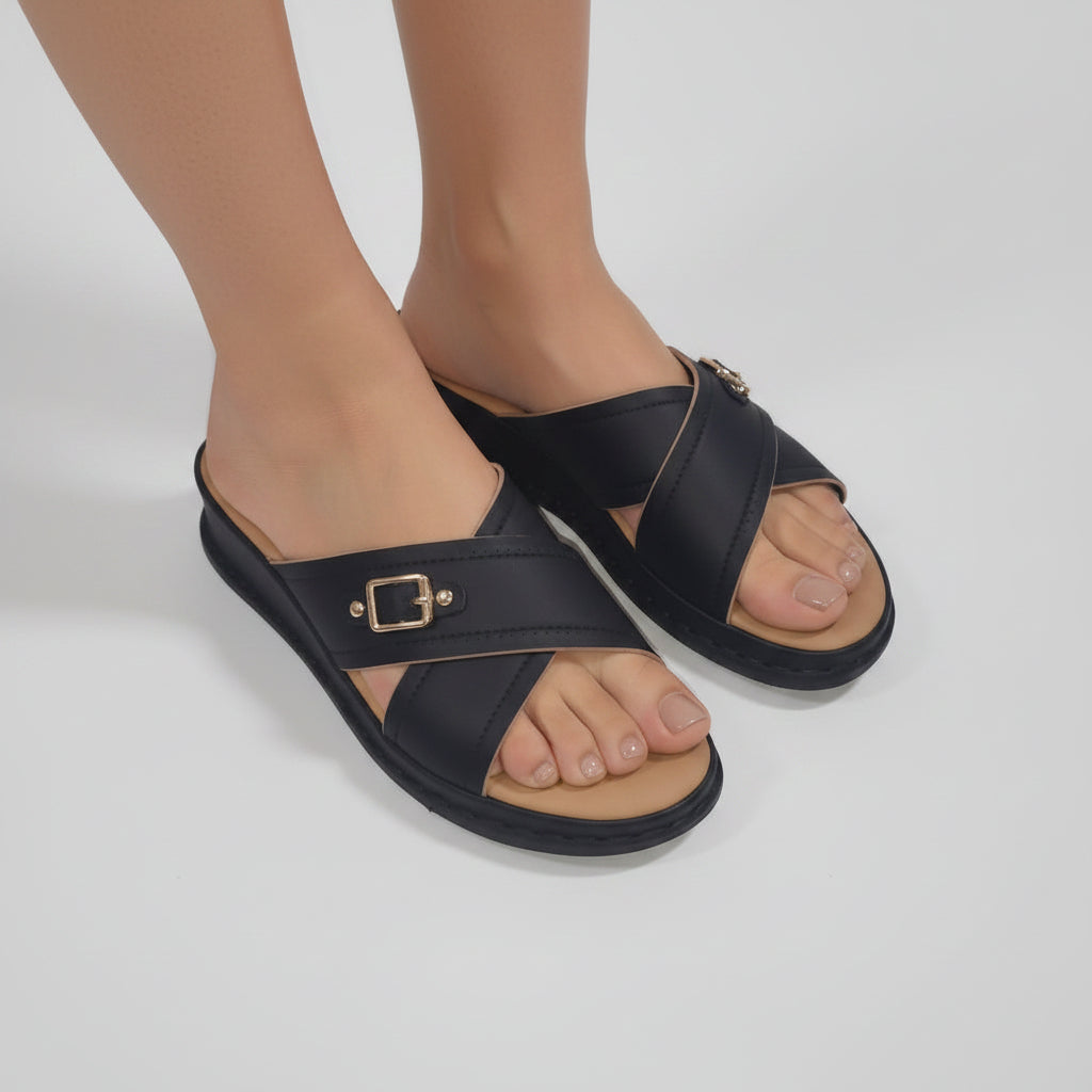 Mules Confort à Brides Croisées