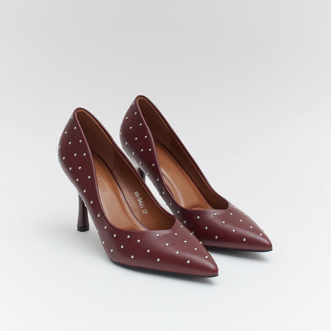 Escarpins femme à petits clous métalliques