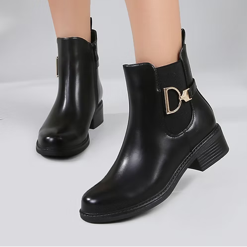 Bottines fourrées talon bloc