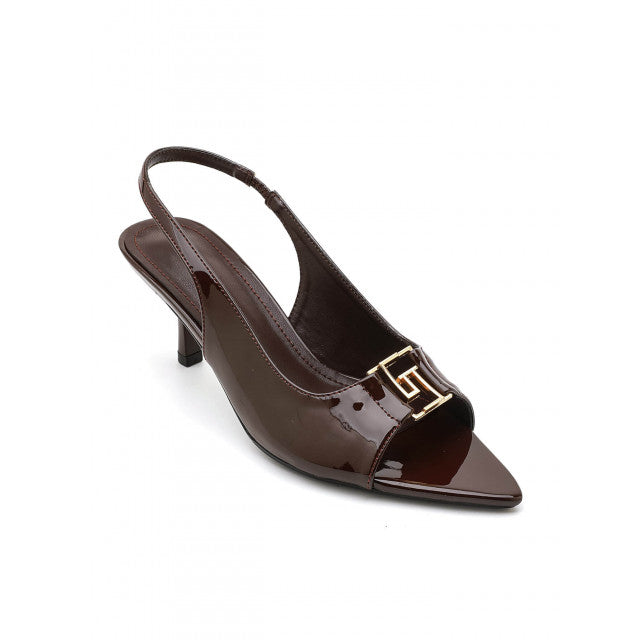Escarpins Slingback à Bout Pointu – Élégance Vernie