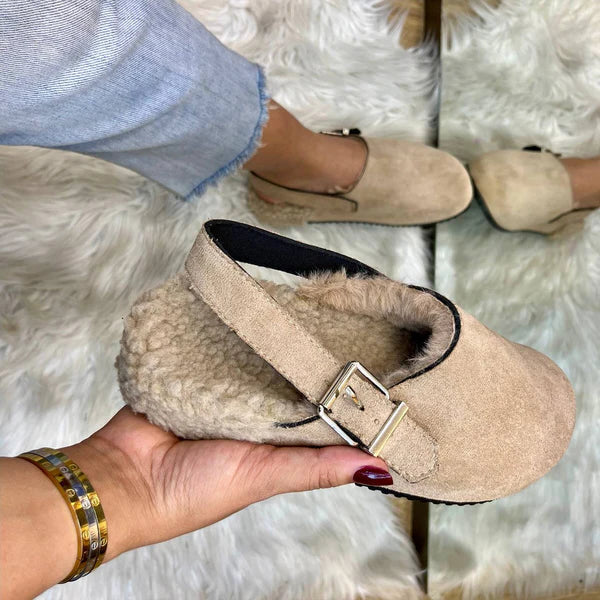 chaussons d'intérieur/extérieur unicolores en peluche à la mode