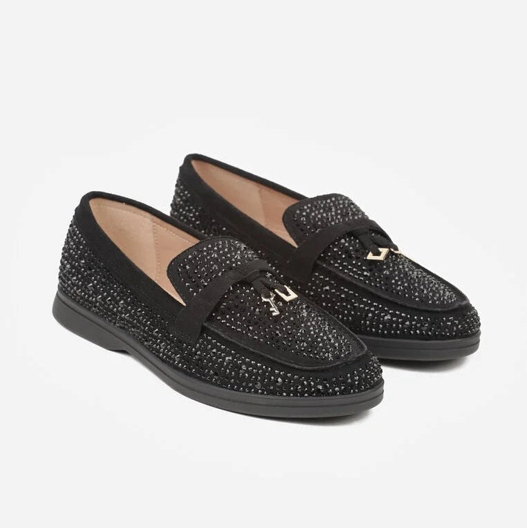 Mocassins ornés de zircons