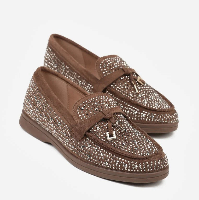 Mocassins ornés de zircons