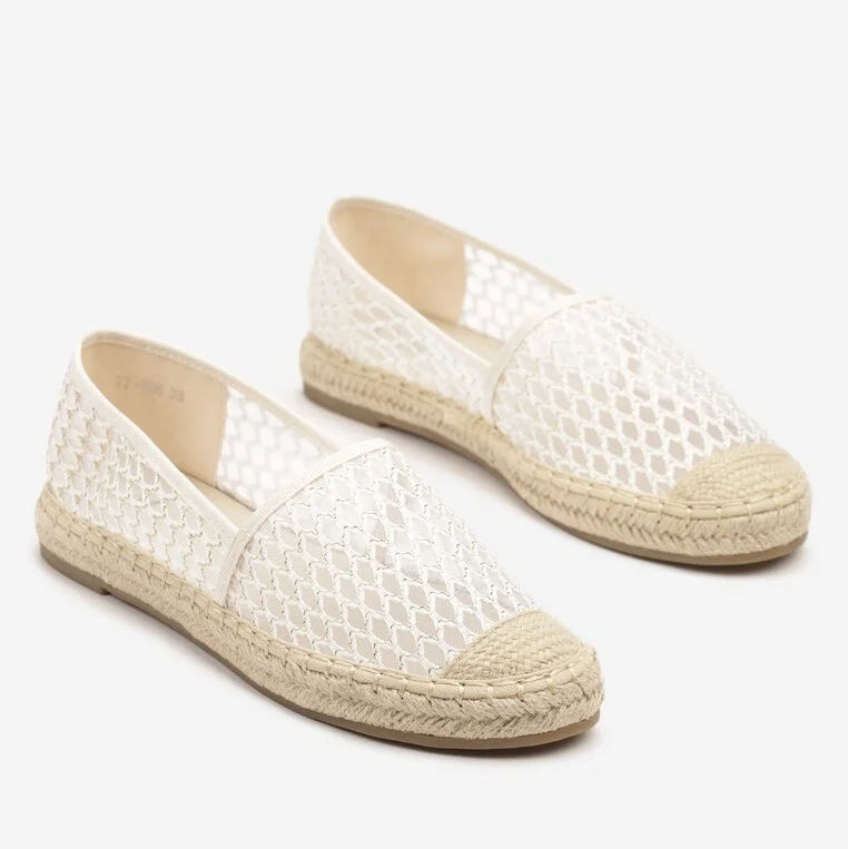 Espadrilles en maille noire décorées de tresse