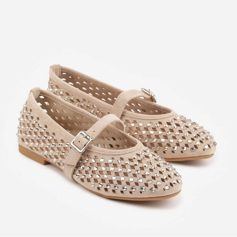 Ballerines à Studs Argentés
