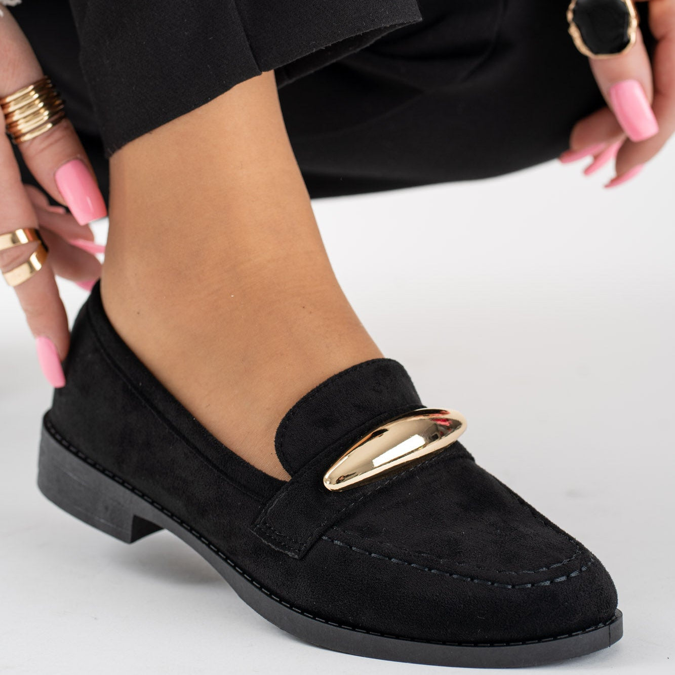 Mocassins avec accessoires doré