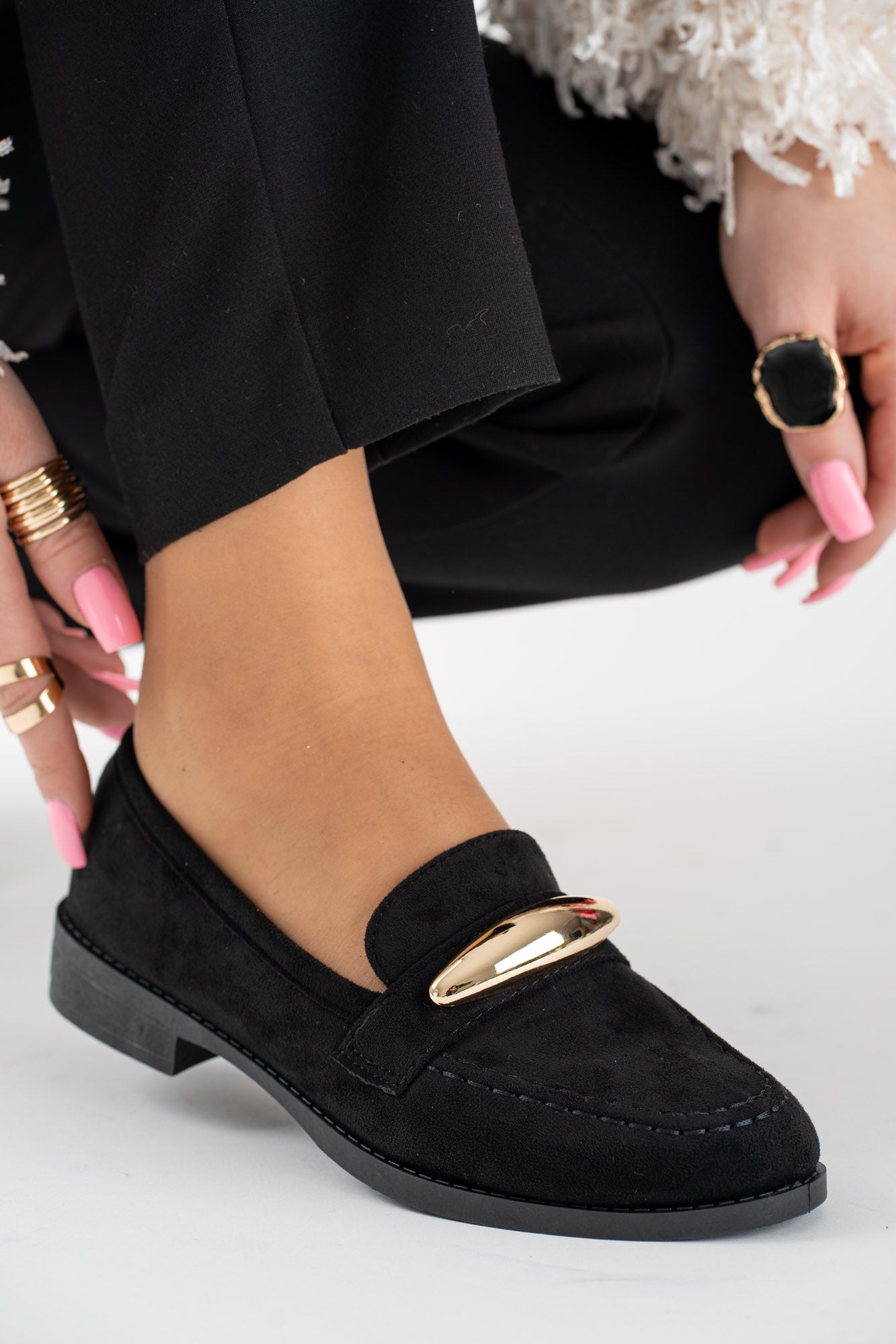 Mocassins avec accessoires doré