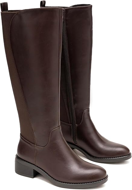 Bottes Femme Mollet Large en Similicuir