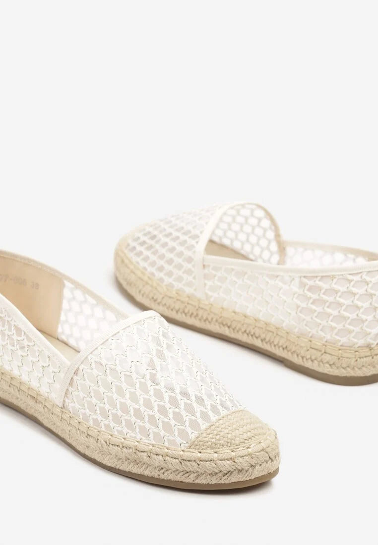 Espadrilles en maille noire décorées de tresse