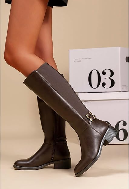 Bottes Hautes Femme à Petit Talon