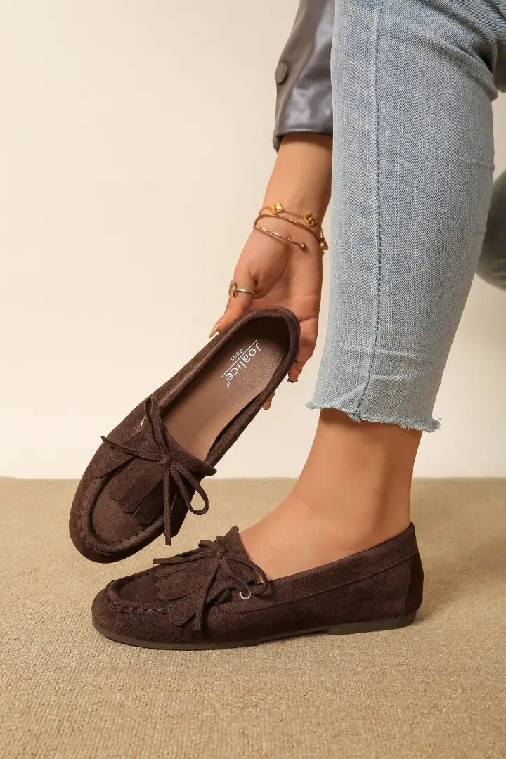 Mocassins à Pampilles en Daim