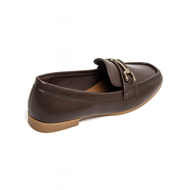 Mocassins en Simili Cuir avec Détail Métallique