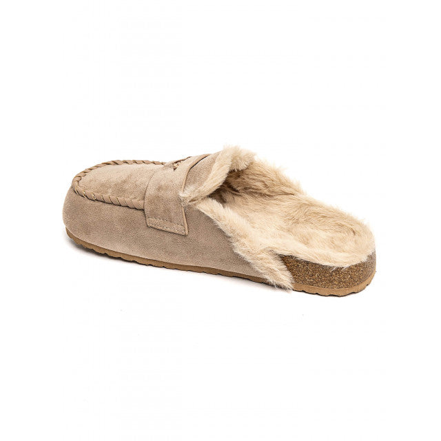 Sabot fourrées en daim