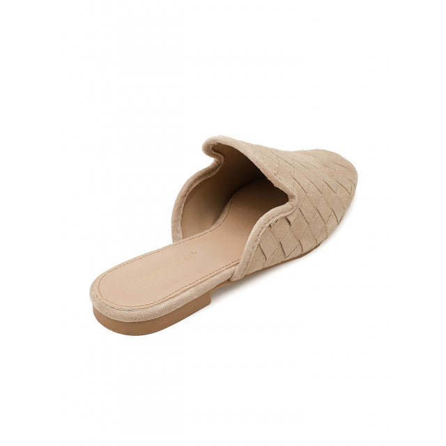 Babouche Plates en Suede Tressé