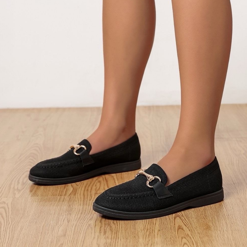 Mocassins en mesh à boucle décorative