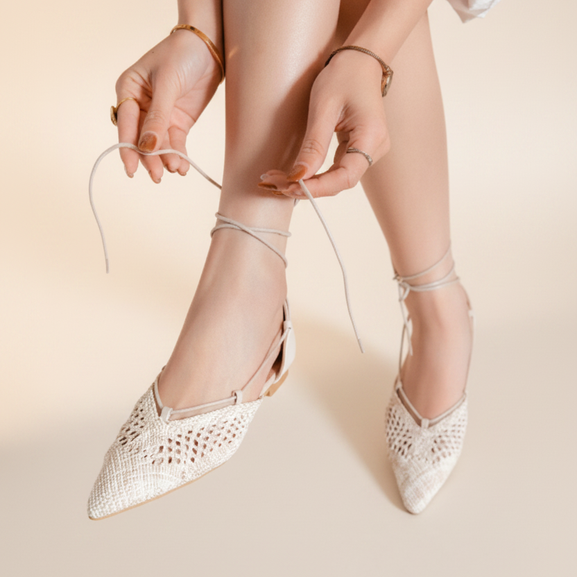 Ballerines à bout pointu au style délicat