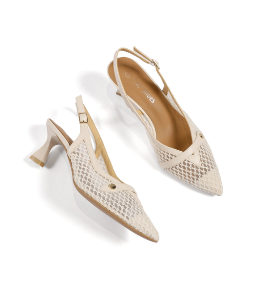 Escarpins slingback à talon chaton