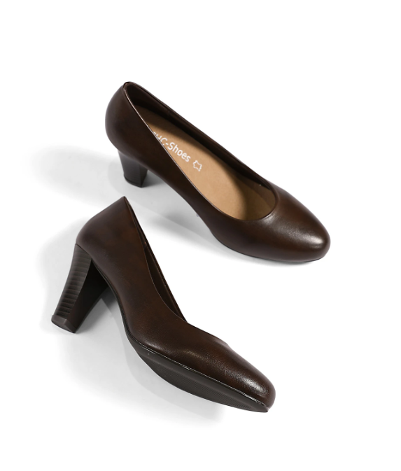 Escarpins en cuir talons épais