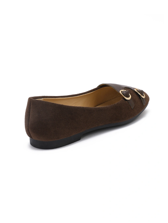 Ballerines à boucle bi matière