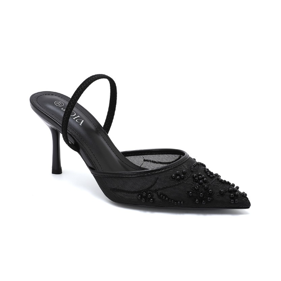 Escarpins à talons aiguilles avec détails perlés
