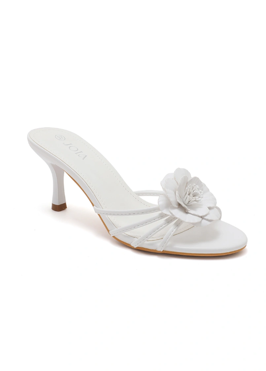 Sandale demi talon et à bride à fleur