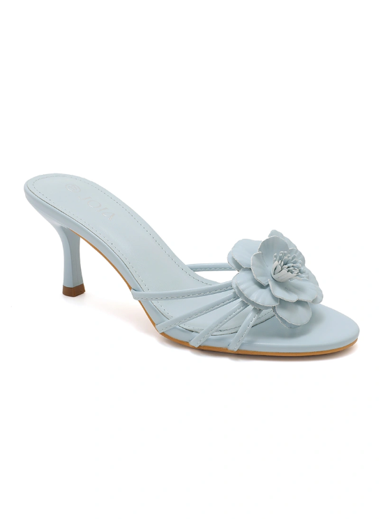 Sandale demi talon et à bride à fleur