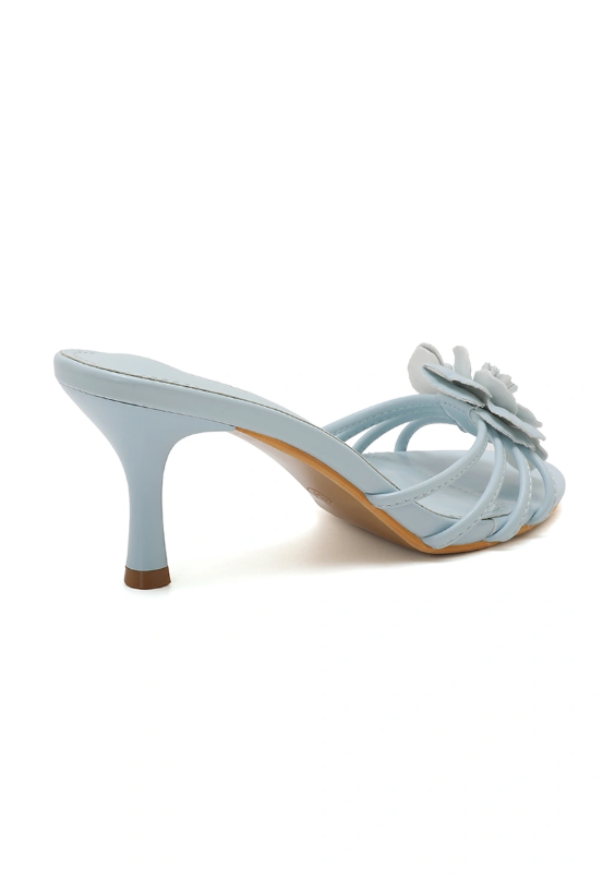 Sandale demi talon et à bride à fleur