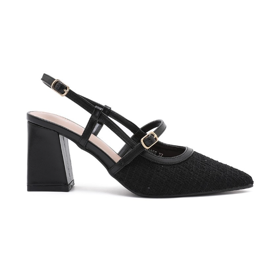 Escarpins Slingback Bicolores – L’Élégance Texturée