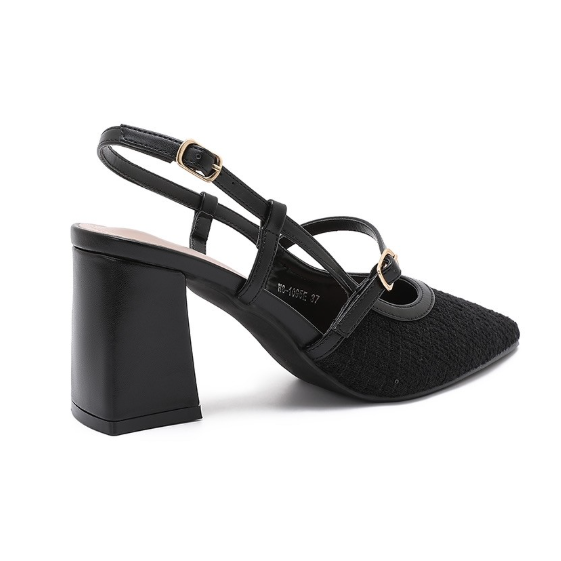 Escarpins Slingback Bicolores – L’Élégance Texturée