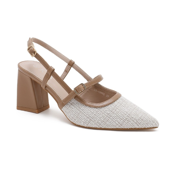 Escarpins Slingback Bicolores – L’Élégance Texturée